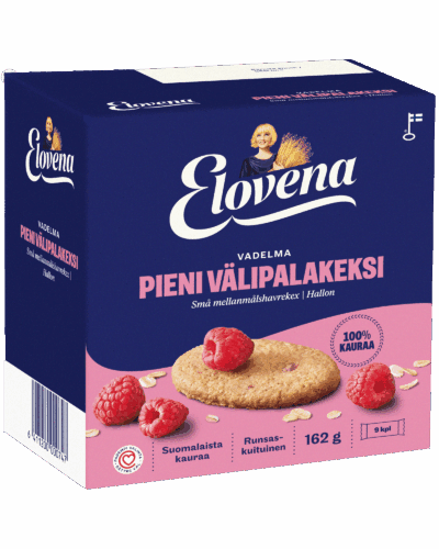 Elovena Pieni Välipalakeksi 100% kauraa Vadelma
