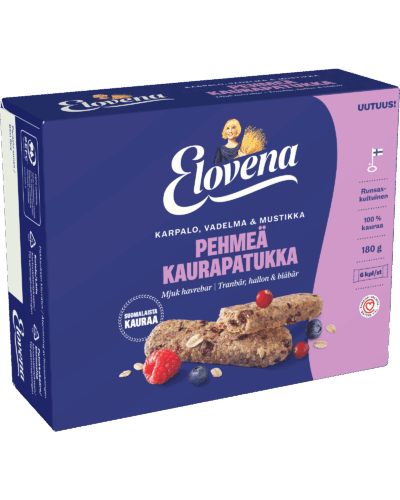 Elovena pehmeä kaurapatukka karpalo-vadelma-mustikka