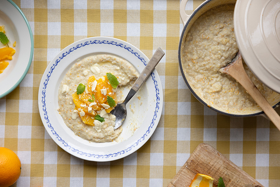 Elovenan appelsiini-valkosuklaapuuro